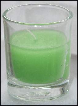 Light Green Votive in Clear Glass Holder - Small - BULK Buy